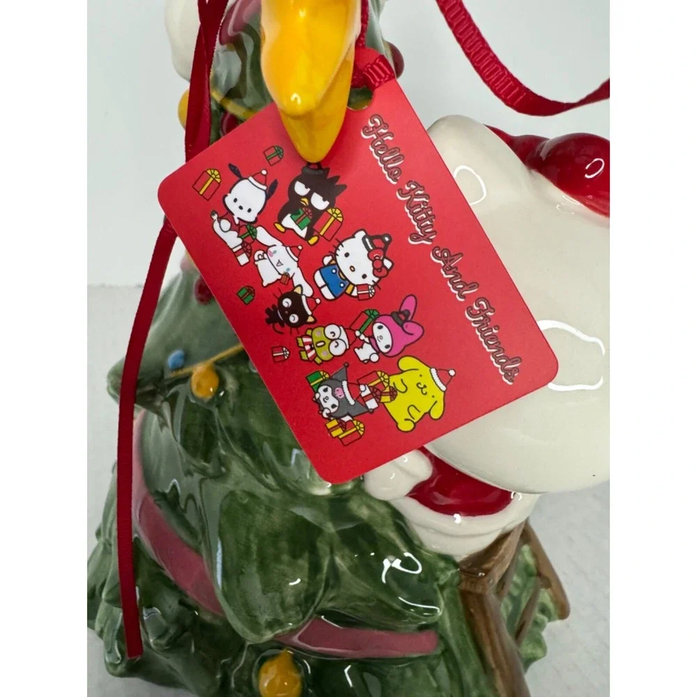 Hello Kitty Christmas Decorating The Tree Ceramic Figurine by Blue Sky Clayworks